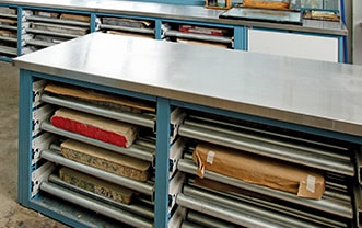 Roller Shelves printmaking application